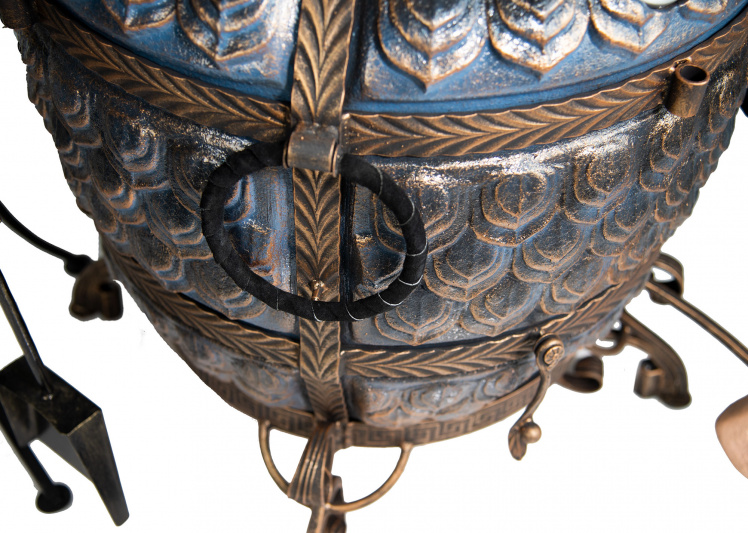 Тандыр «Шёлковый Путь» с откидной крышкой и 2 столиками, цвет: Синий